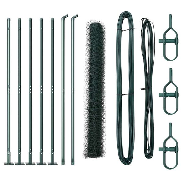 vidaXL Gjerdep&aring;le gr&oslash;nn 10 x 1 m (50 mm nett) St&aring;l og PVC