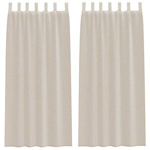 vidaXL Voile Gardin med gardiner 2 pcs sand 225 x 140 cm Polyester