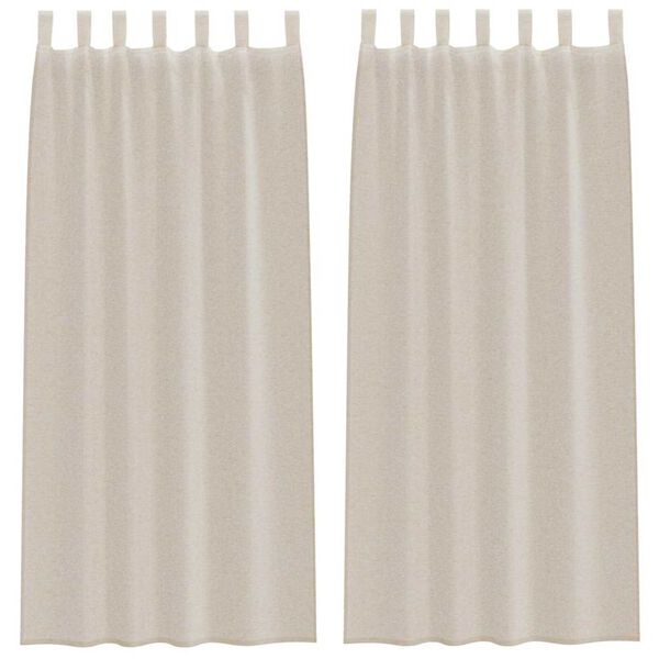 vidaXL Voile Gardin med gardiner 2 pcs sand 225 x 140 cm Polyester