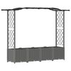 vidaXL Hevet Bed med Trellis og Tak Lysegr&aring; 204 x 40 x 138 cm PP