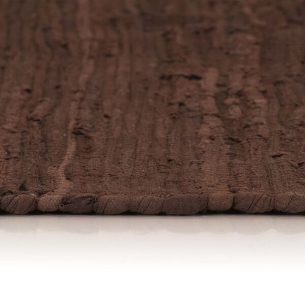 vidaXL H&aring;ndvevet Chindi teppe bomull 160x230 cm brun