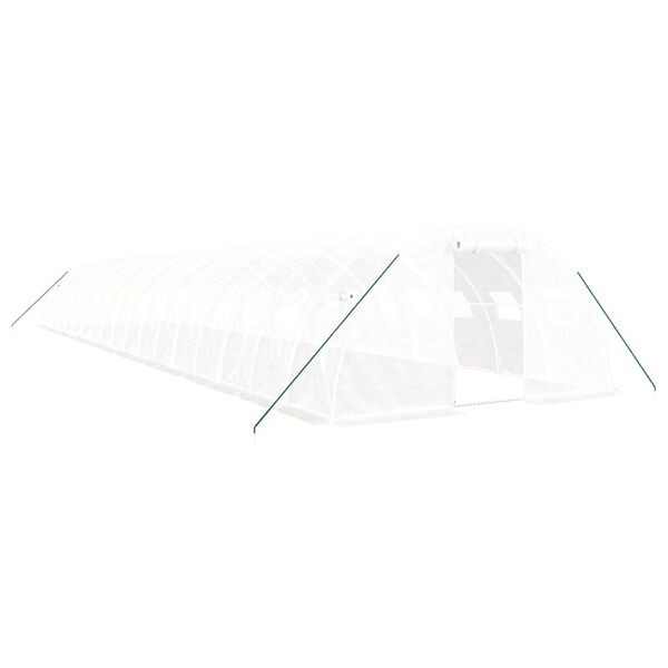 vidaXL Drivhus med st&aring;lramme hvit 72 m&sup2; 18x4x2 m