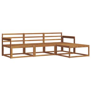 vidaXL Utend&oslash;rs sofa-sett 4 pcs Naturlig Solid akasietre