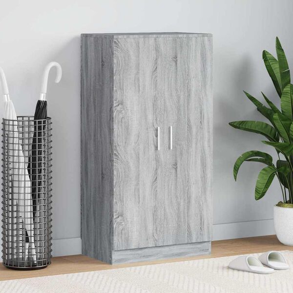 vidaXL Skoskap gr&aring; sonoma 55x35x108 cm konstruert tre