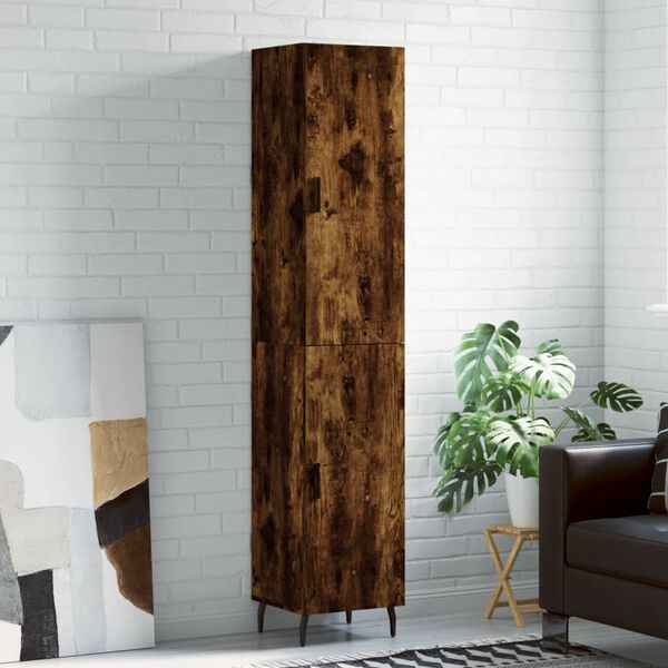 vidaXL Highboard r&oslash;kt eik 34,5x34x180 cm konstruert tre