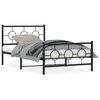 vidaXL Sengeramme i metall med hode- og fotgavl svart 107x203 cm