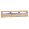 vidaXL TV-benk med LED-lys sonoma eik 180x35x40 cm