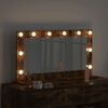 vidaXL Stilfullt Speil med LED -stripelys Røkt eik 80 x 45 x 18 cm