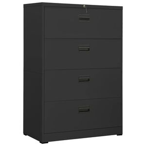 vidaXL Arkivskap 90x46x134 cm st&aring;l antrasitt