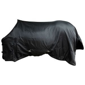 Fleeceteppe med dobbelt lag og gjorder 125 cm, svart