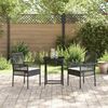 vidaXL Hage Bistro Sett 3 pcs Svart polyrotting