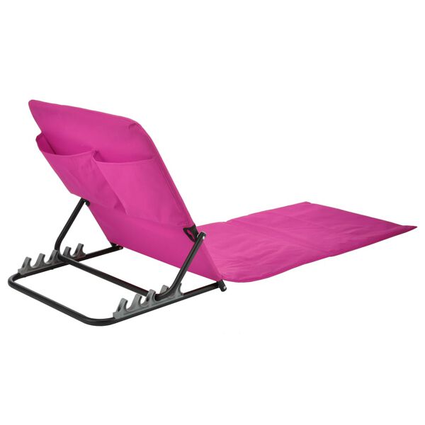 HI Sammenleggbar strandmatte med ryggst&oslash;tte PVC rosa
