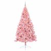vidaXL Kunstig Forh&aring;ndsopplyst Juletre med 300 LED Rosa 240 cm PVC