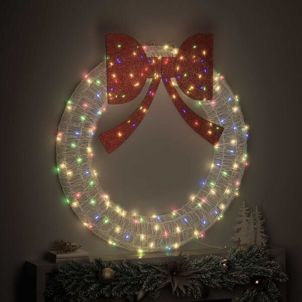 vidaXL Krans med 150 LED Flerfarget 120 cm Akryl