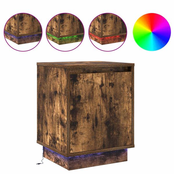 vidaXL Nattbordskap med R&oslash;kt eik 39 x 34.5 x 50 cm Konstruert tre