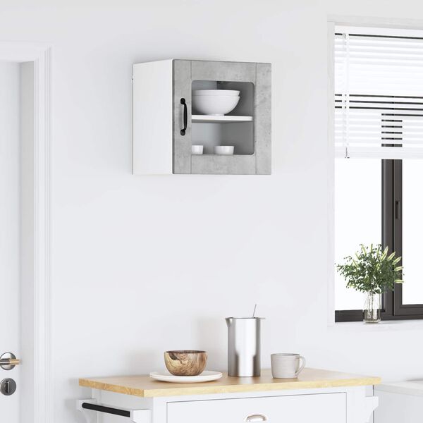 vidaXL Kj&oslash;kkenskap med hylle Betonggr&aring; 40 x 31 x 40 cm Konstruert tre