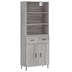 vidaXL Highboard gr&aring; sonoma 69,5x34x180 cm konstruert tre