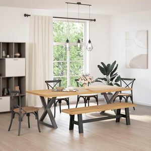 vidaXL Spisebenk NOAIN A-formede ben 180x40x45 cm heltre furu