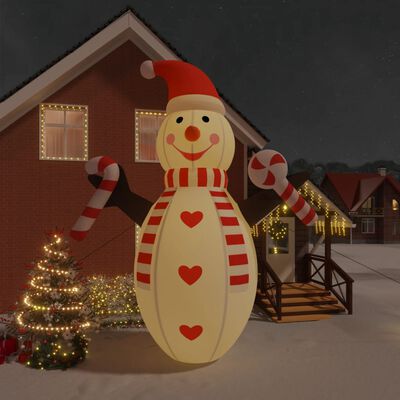 vidaXL Oppblåsbar julesnømann med lysdioder 630 cm