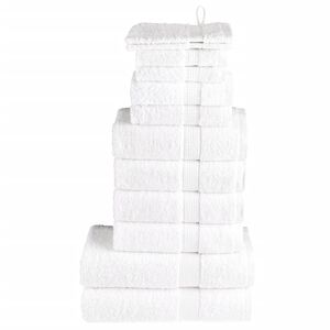vidaXL Premium h&aring;ndklesett 12 deler SOLUND hvit 600 g/m2