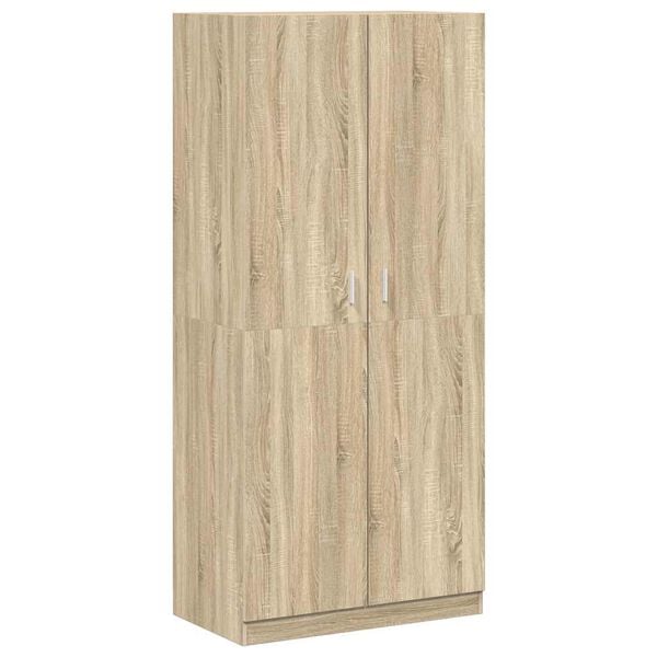 vidaXL Garderobe sonoma eik 90x52x200 cm konstruert tre