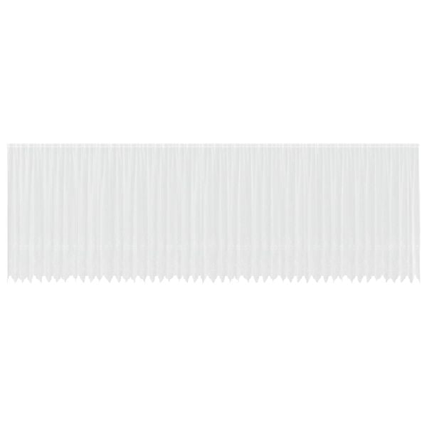 vidaXL Blondegardin med gardiner Blomster Hvit 200 x 1200 cm Polyester