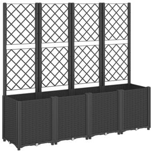 vidaXL Plantekasse med espalier svart 160x40x140 cm PP