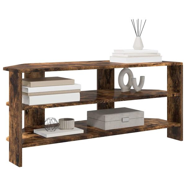 vidaXL Hj&oslash;rneTV-skap R&oslash;kt eik 102x40,5x45cm Konstruert tre