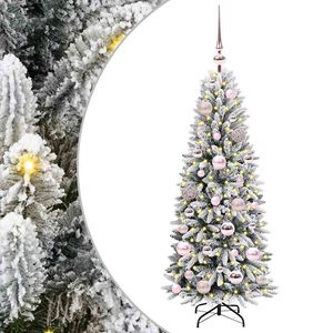 vidaXL Kunstig juletre Hvit 120 cm PVC og plast og st&aring;l og PE