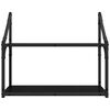 vidaXL Vegghylle med hylle Svart eik 60 x 21 x 51 cm Konstruert tre