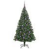 vidaXL Kunstig juletre med 300 LED gr&oslash;nn 180 cm PVC og St&aring;l og Plast