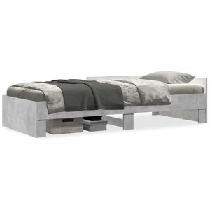 vidaXL Sengeramme betonggr&aring; 75x190 cm konstruert tre