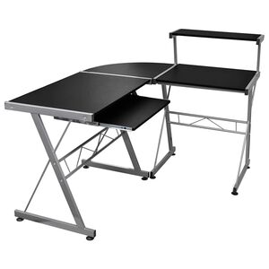 vidaXL Databord hj&oslash;rne svart 132x112x99 cm konstruert tre