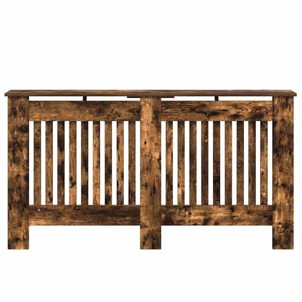 vidaXL Radiator Deksel Røkt eik 152 x 19 x 81,5 cm Konstruert tre