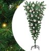 vidaXL Opp-ned Kunstig Forventet Juletre med Ball Sett gr&oslash;nn 120 cm