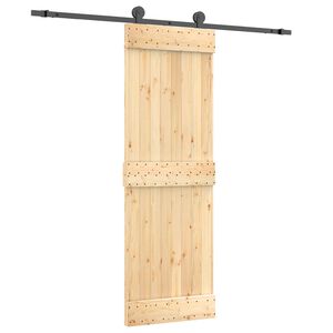 vidaXL Skyved&oslash;r Naturlig og svart 70 x 210 cm Massiv Furu Tre