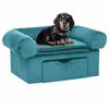 vidaXL Hundesofa med lagring Turkis 75 x 50 x 38cm Plysj