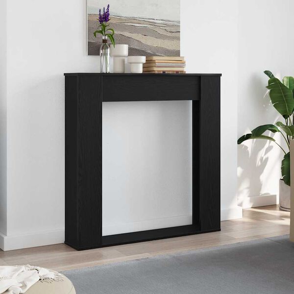 vidaXL Peisramme svart eik 100x20x100 cm konstruert tre