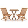 vidaXL Hagespisestuesett 3 deler heltre teak