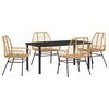 vidaXL Hage Spisegruppe 5 pcs Brun polyrotting