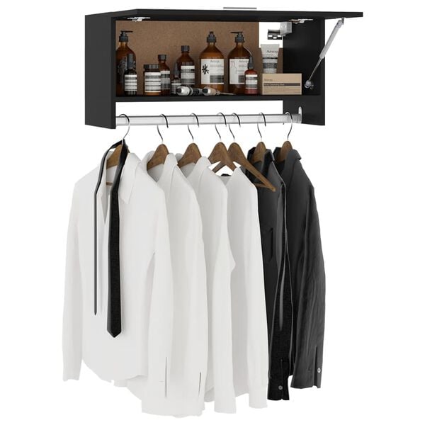 vidaXL Garderobe svart 70x32,5x35 cm konstruert tre