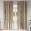 vidaXL Fl&oslash;yel Gardiner 2 pcs champagne 260 x 140 cm Fl&oslash;yel