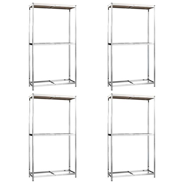 vidaXL Dekkstativer 2 lag 4 stk s&oslash;lv 110x40x180 cm st&aring;l