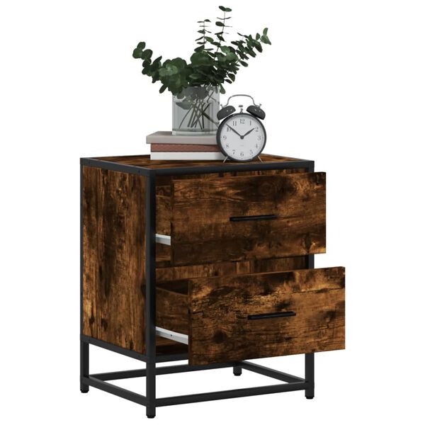 vidaXL Nattbord r&oslash;kt eik 40x31x50 cm konstruert tre