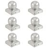 vidaXL Stolpehatter 6 stk ballformet galvanisert metall 71x71 mm