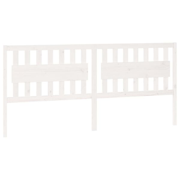 vidaXL Sengegavl hvit 205,5x4x100 cm heltre furu