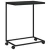 vidaXL Sidebord med hjul svart 55x35x70 cm konstruert tre