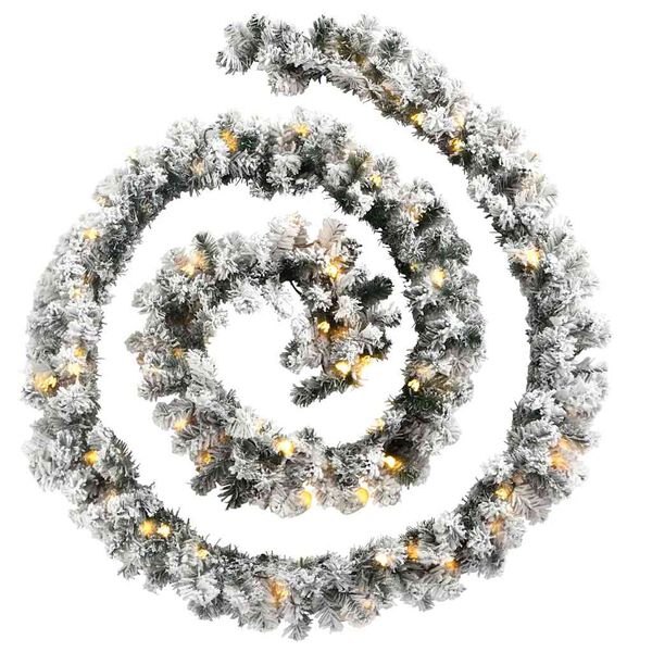 vidaXL Julekrans med LED-lys grønn 20 m PVC