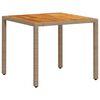 vidaXL Hagebord beige 90x90x75 cm polyrotting akasie