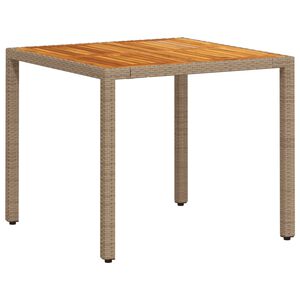 vidaXL Hagebord beige 90x90x75 cm polyrotting akasie